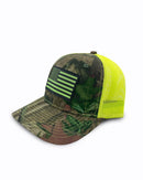 Hi-Vis Flag Patch Premium Camo Trucker Hat