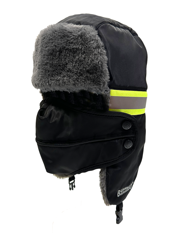 Buffalo Outdoors® Workwear Black Reflective Aviator Hat