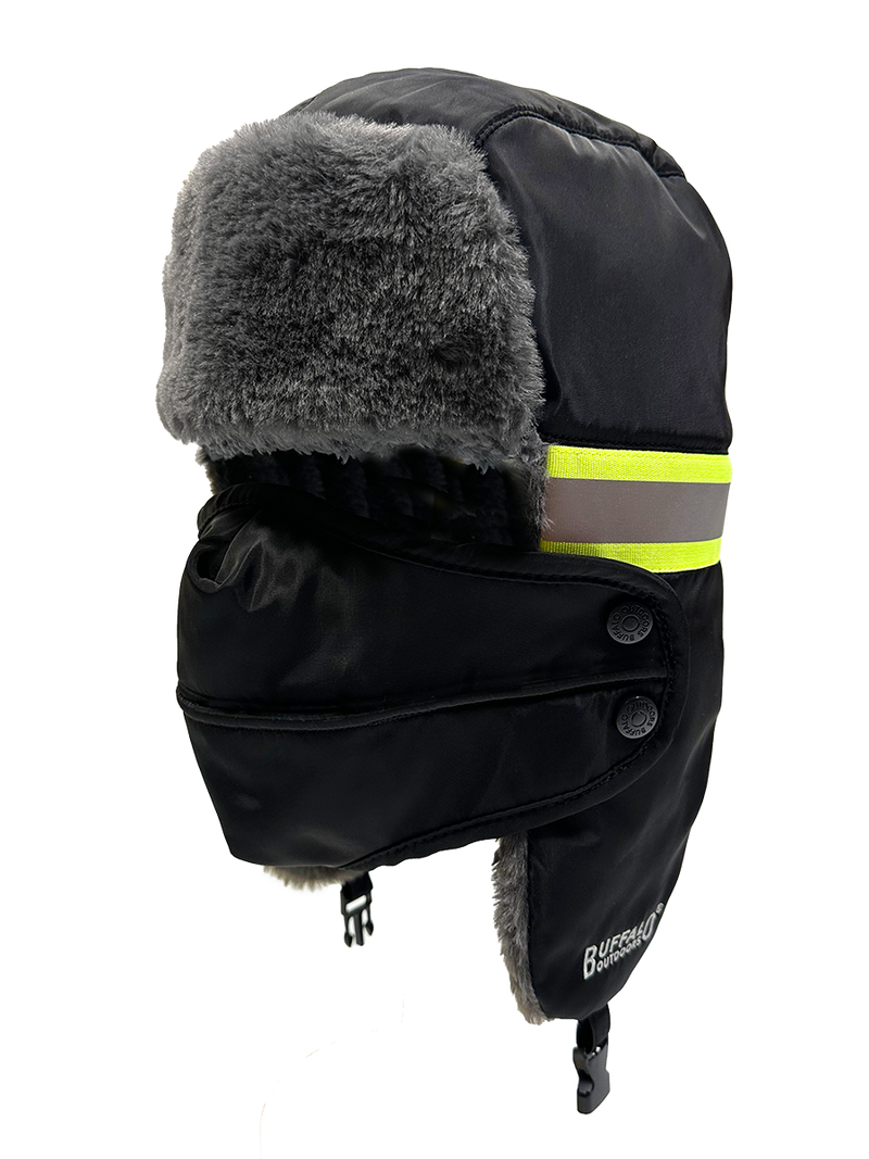 Buffalo Outdoors® Workwear Black Reflective Aviator Hat