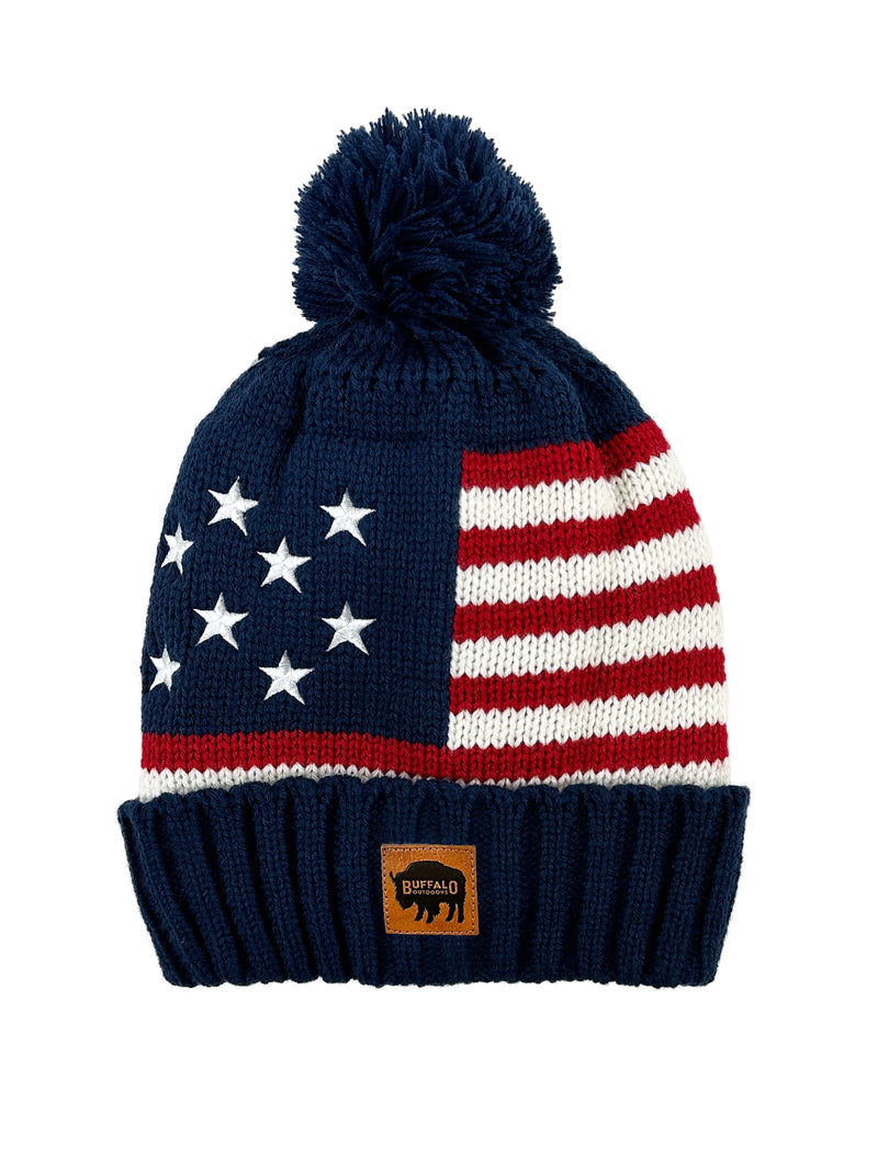 Buffalo Outdoors® Workwear Unisex Americana Knit Pom Hat