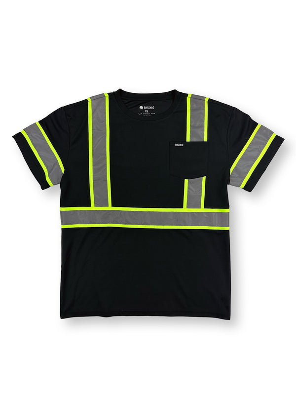 Buffalo Outdoors® Workwear Black Short Sleeve Safety T-Shirt