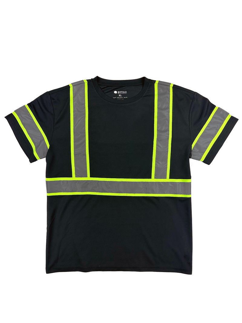 Buffalo Outdoors® Workwear Black Short Sleeve Safety T-Shirt