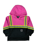 Buffalo Outdoors® Workwear Kid's Hi Vis Pink Reflective Safety Hoodie