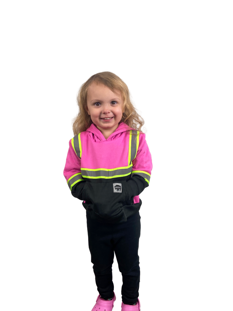 Buffalo Outdoors® Workwear Kid's Hi Vis Pink Reflective Safety Hoodie