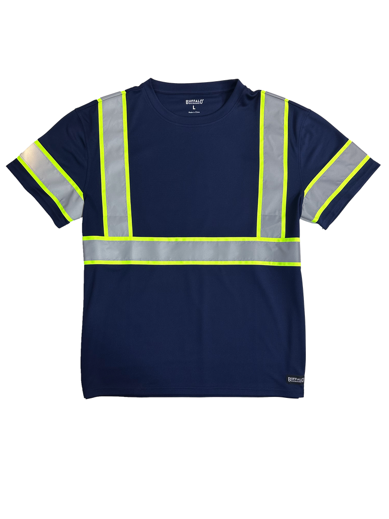 Buffalo Outdoors® Workwear Navy Short Sleeve Safety T-Shirt