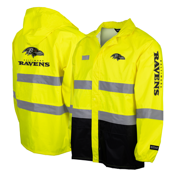 Buffalo Outdoors X NFL Hi Vis Safety Hooded Rainshell: AFC Teams