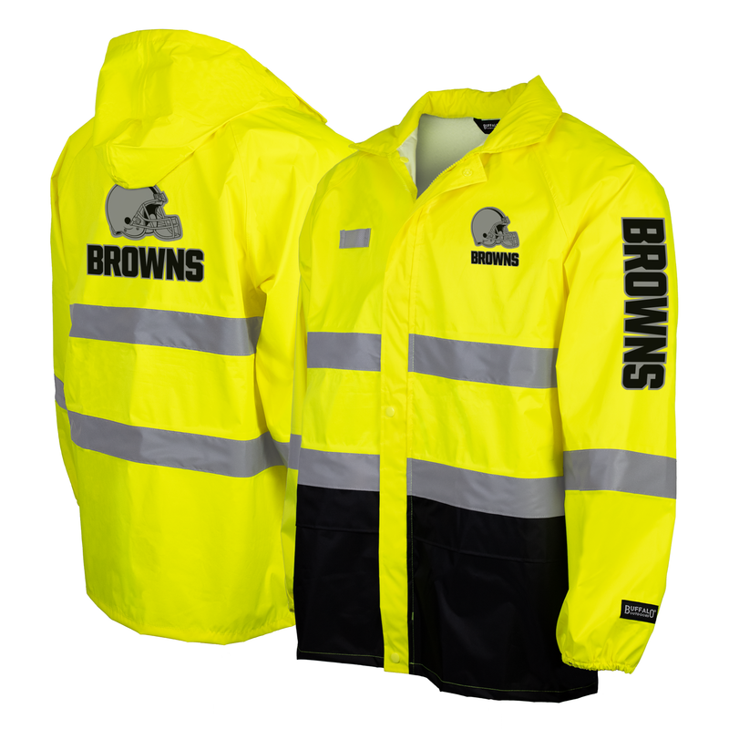 Buffalo Outdoors X NFL Hi Vis Safety Hooded Rainshell: AFC Teams