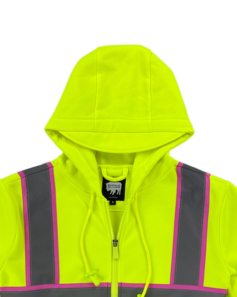 Buffalo Outdoors® Workwear Women's Hi Vis Safety Hooded Sweatshirt