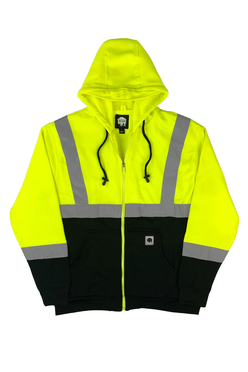 Buffalo Outdoors® Workwear Class 2 Hi Vis Reflective Safety Hoodie - Yellow