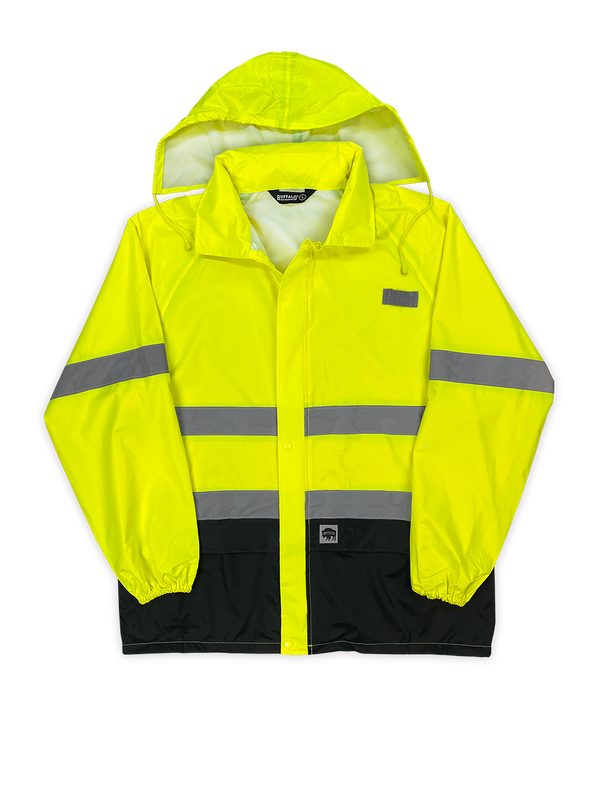 Buffalo Outdoors® Workwear Class 2 Hi Vis Safety Hooded Rain Shell