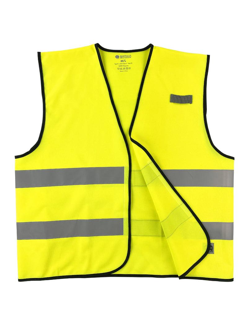 Buffalo Outdoors® Workwear Class 2 Hi Vis Reflective Safety Work Vest - Yellow