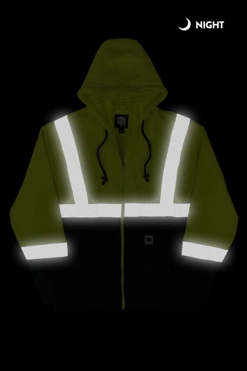 Buffalo Outdoors® Workwear Class 2 Hi Vis Reflective Safety Hoodie - Yellow