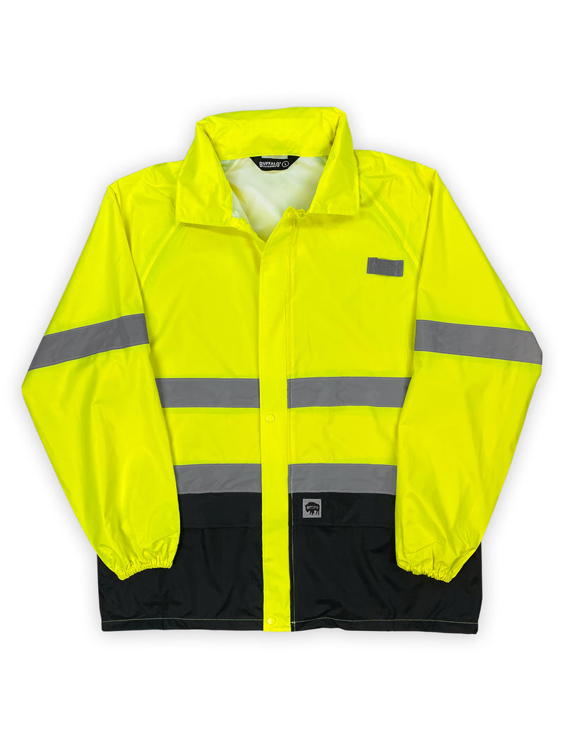 Buffalo Outdoors® Workwear Class 2 Hi Vis Safety Hooded Rain Shell